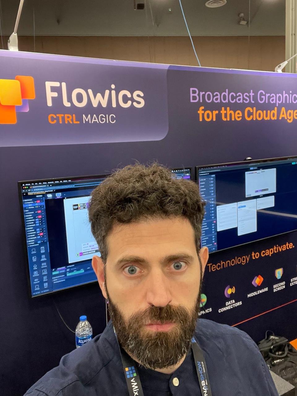Alejandro at the Flowics booth at NAB Show 2022