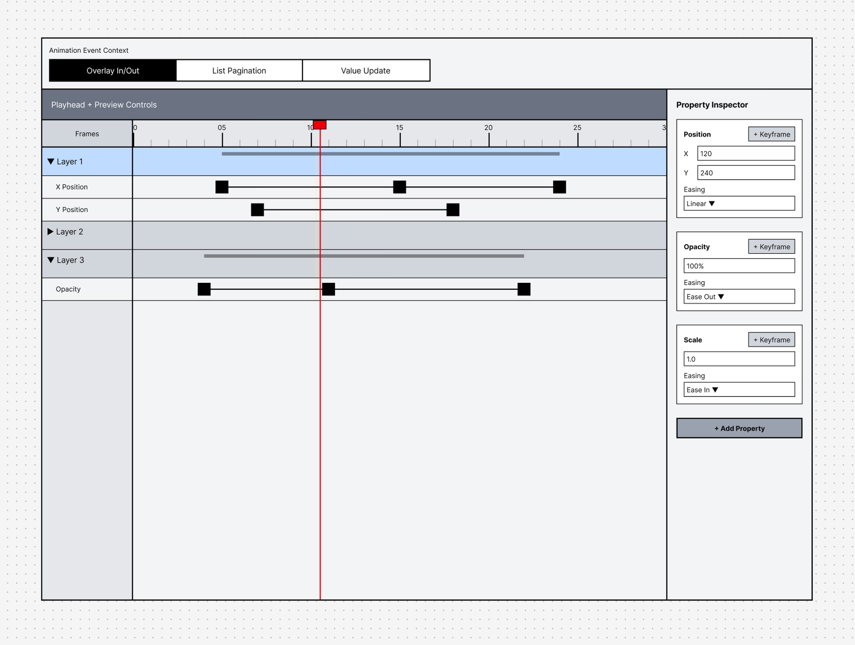 Early UI exploration wireframe