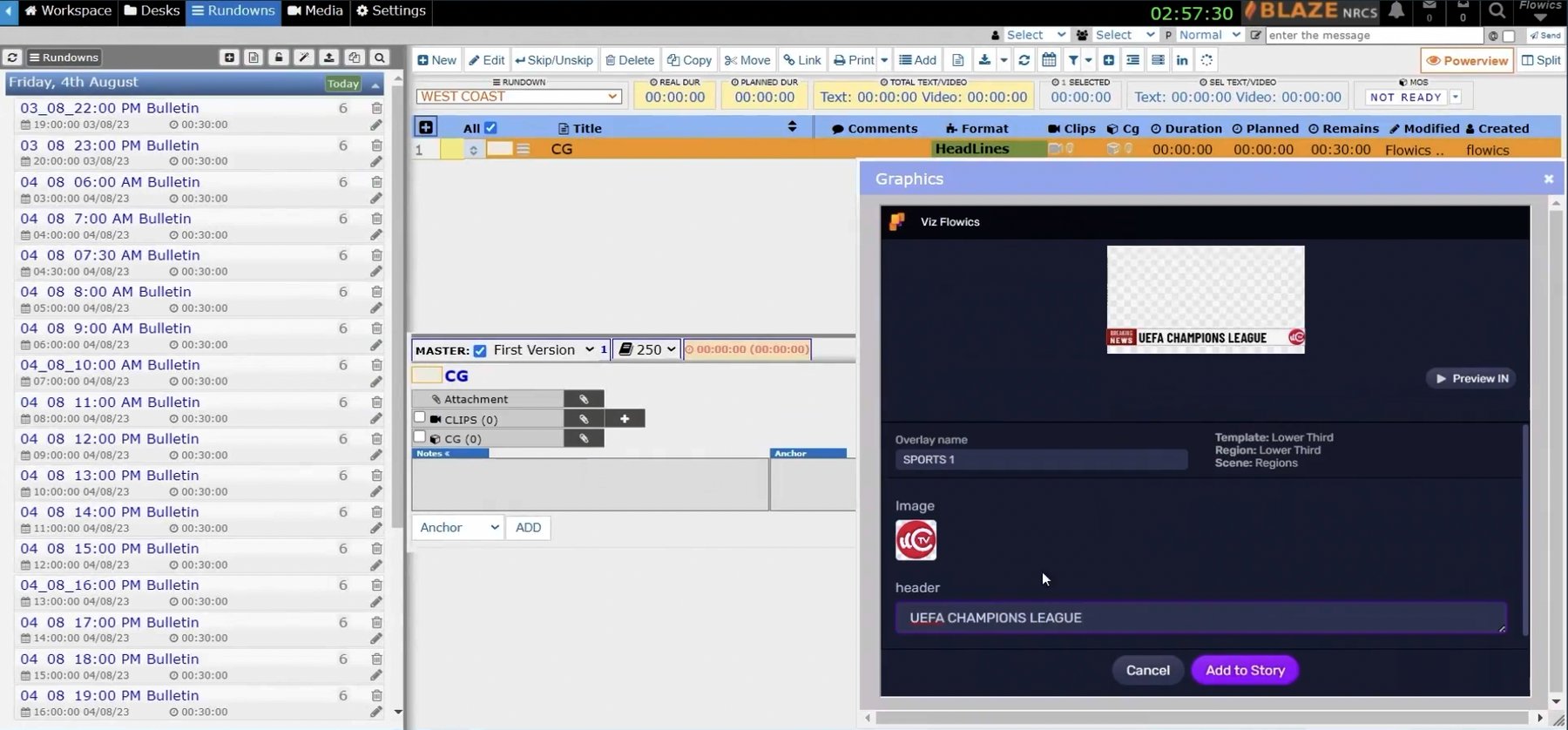 The plugin in Blaze NRCS, in a roughly square panel with the preview above the fields